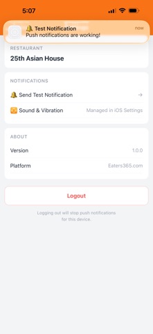 Eaters365 Orders screenshot