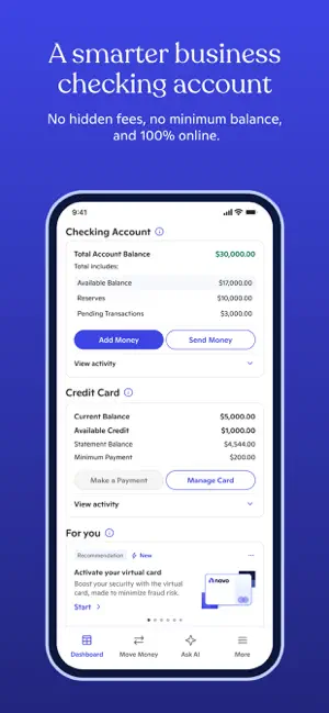 Novo - Small Business Checking screenshot 1