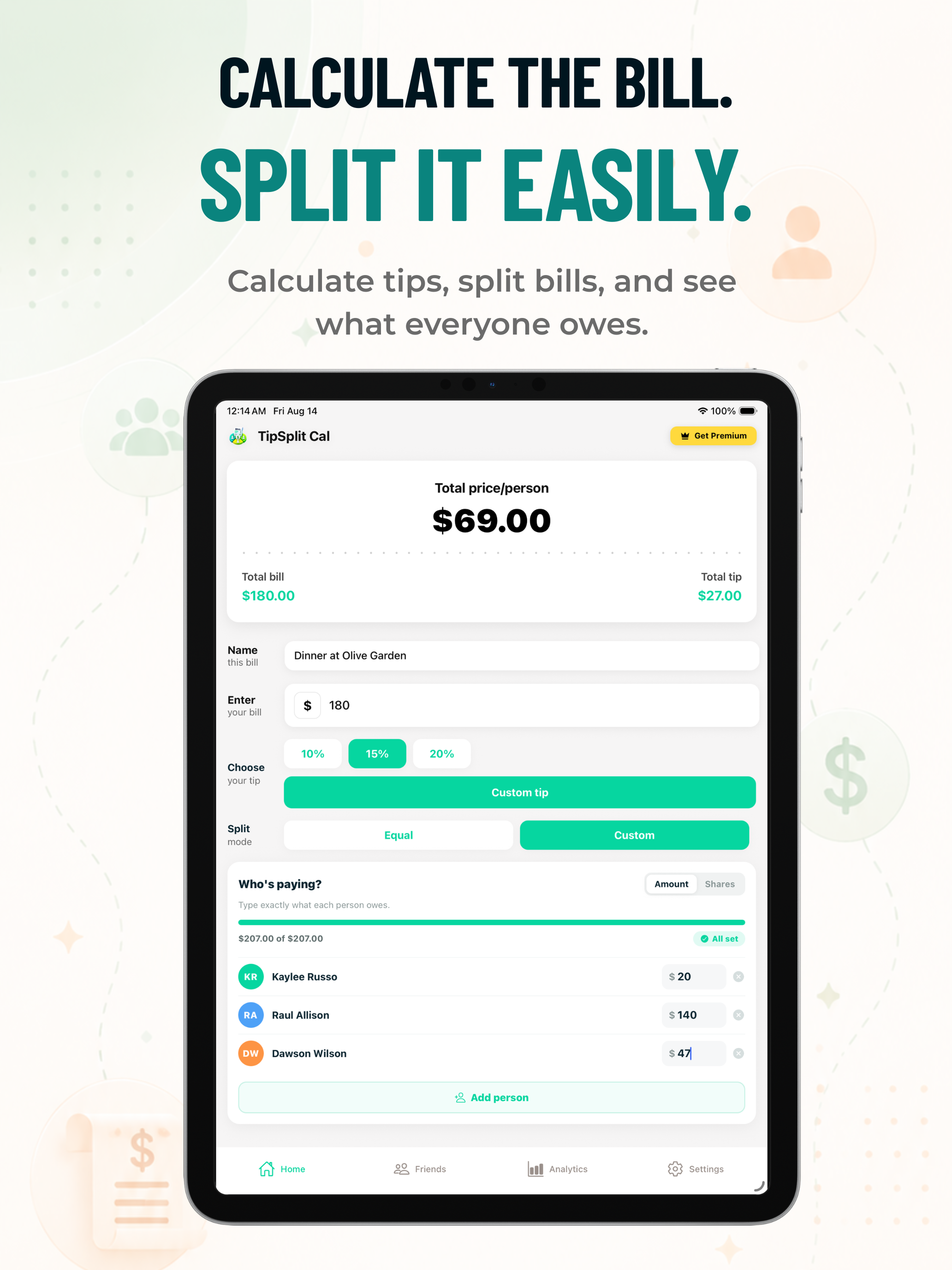 TipSplit Cal: Bill Splitter screenshot 10