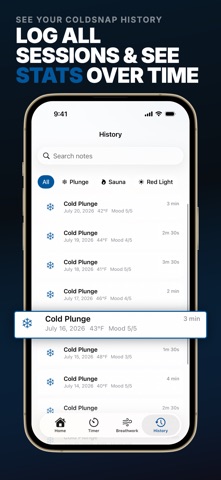 Cold Plunge & Sauna: ColdSnap iPhone screenshot