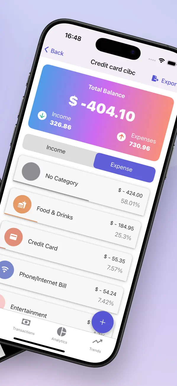 Screenshot #2 pour Expenses Aura – Track Smart