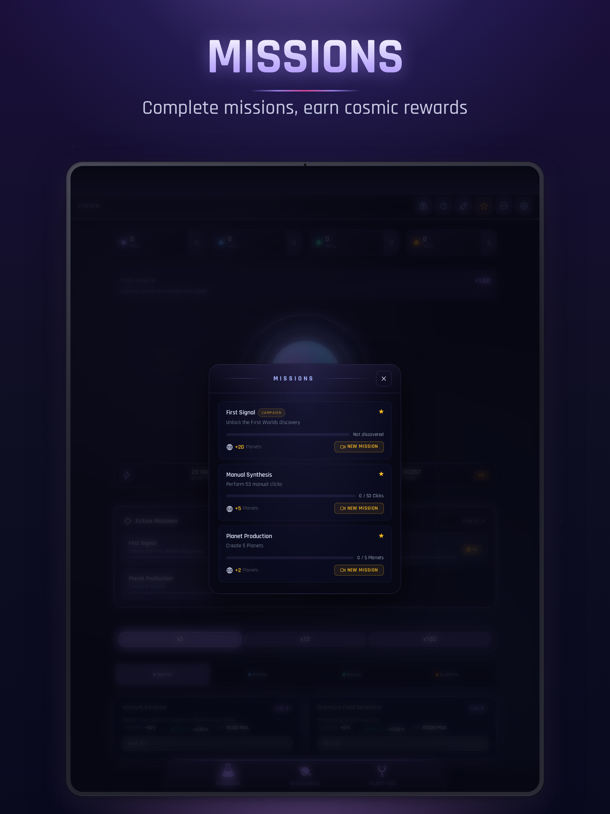 Cosmic Synthesis: Idle Builder