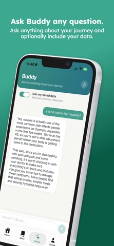 GLP-1 Buddy: Track Weight Loss iPhone screenshot