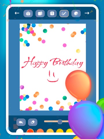 Create birthday greeting cards iPad screenshot