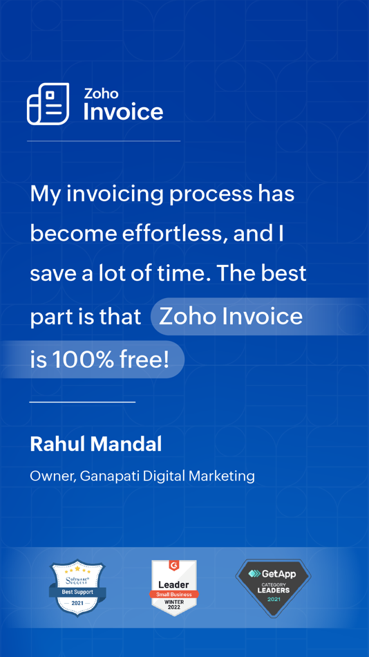 #2. Zoho Invoice Maker App (iOS) By: Zoho Corporation