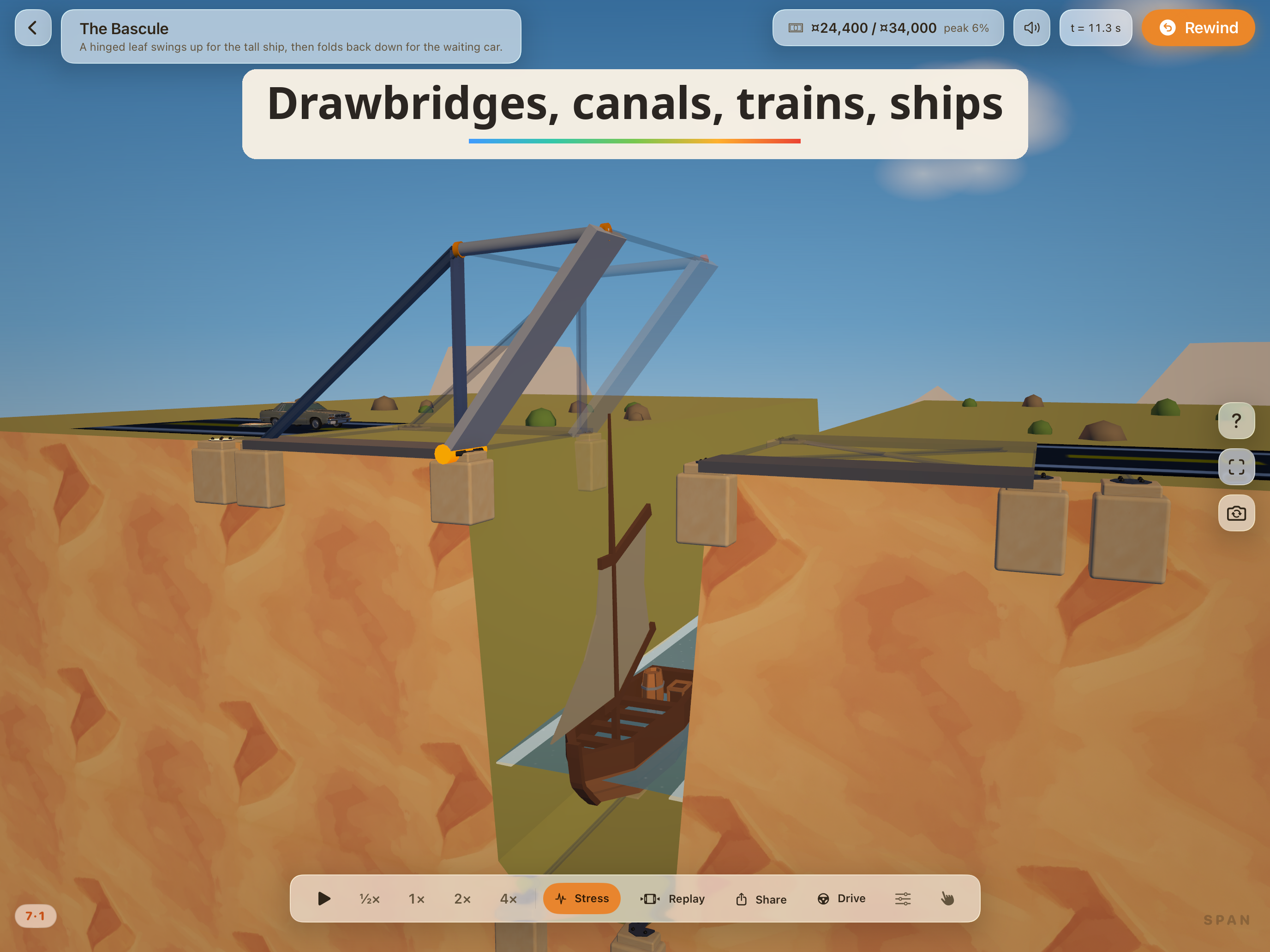 Span: Physics Bridge Builder screenshot 10