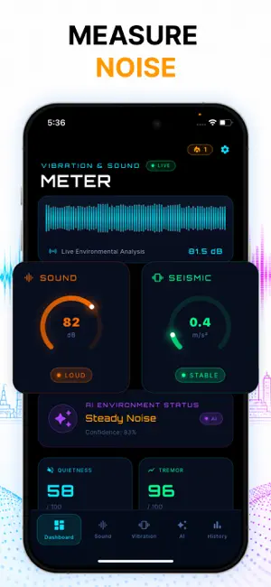 Vibration & Sound Meter screenshot 2
