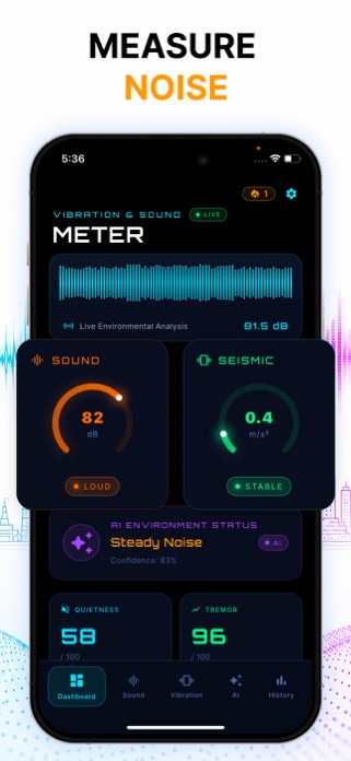 Vibration & Sound Meter Screenshot 2 of 8