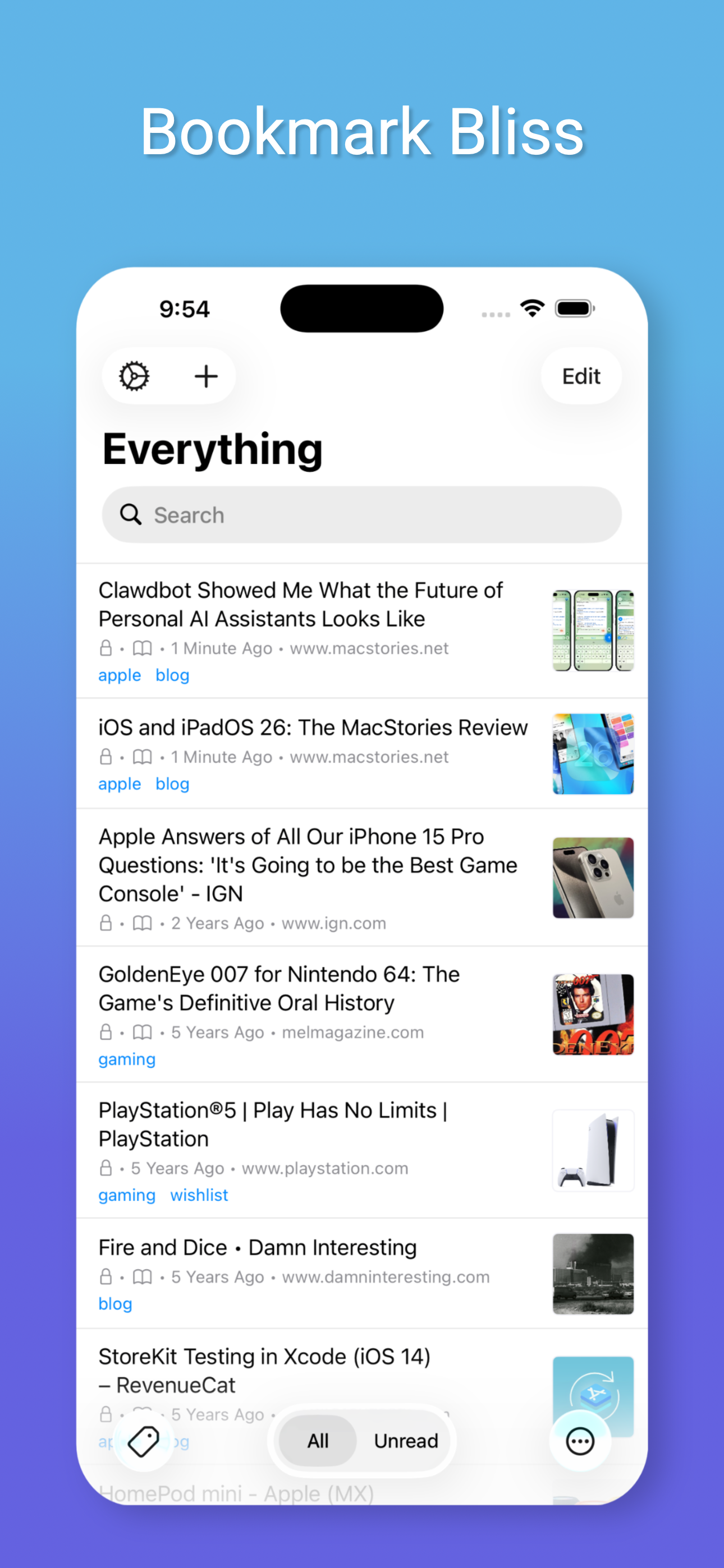 Pinstachio: Pinboard Bookmarks