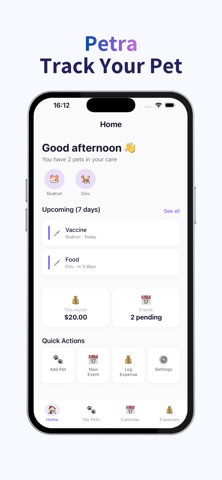 Petra – Pet Tracker & Diary Screenshot 1 of 6