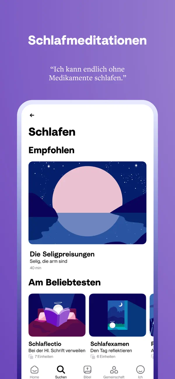 Hallow: Gebet & Meditation iPhone App Screenshot 4 – Nachschlagewerke