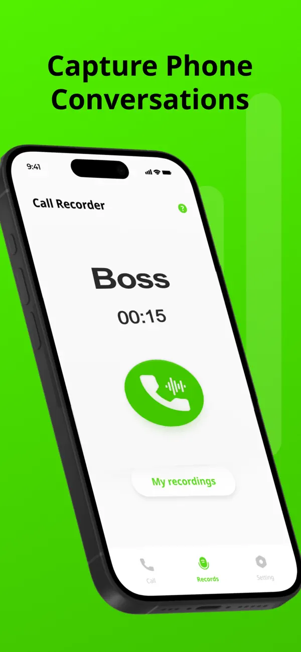 Screenshot #1 pour Call Dictaphone Recorder Audio