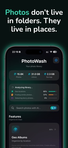 Photo Wash: Geo Photo Albums screenshot