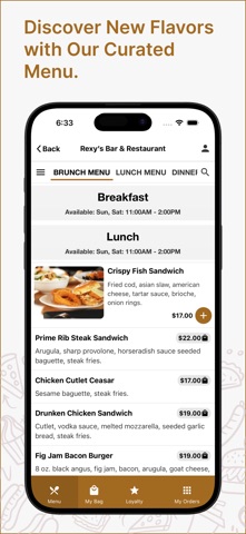 Rexy's Bar & Restaurant iPhone screenshot