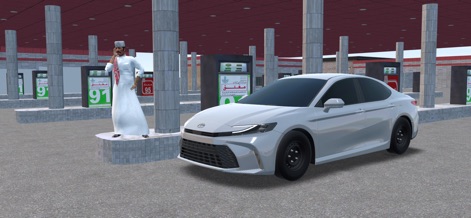 هجولة الطارة - The app delivers an authentic driving experience through its meticulously detailed car models and culturally immersive gas station settings.