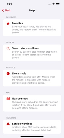 Bus Madrid EMT iPhone screenshot