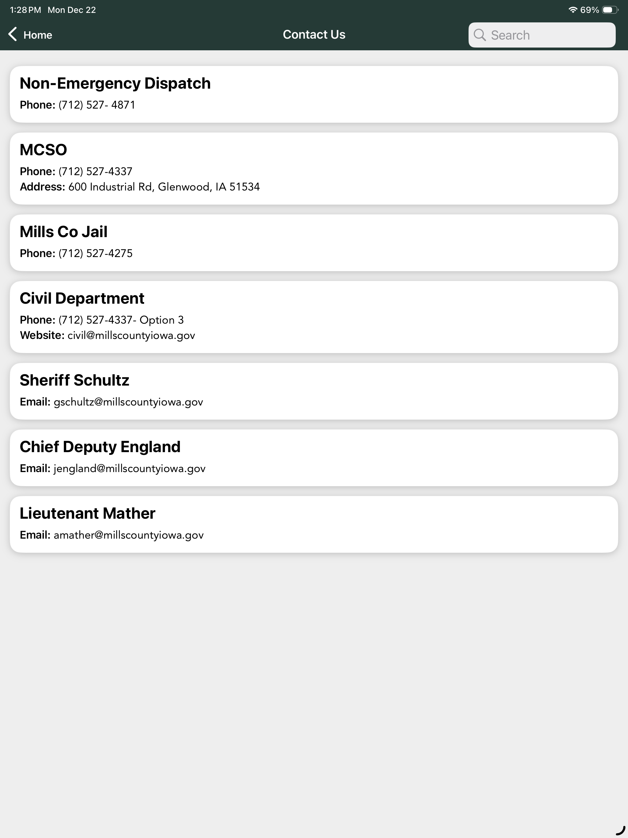 Mills County Sheriff Office IA