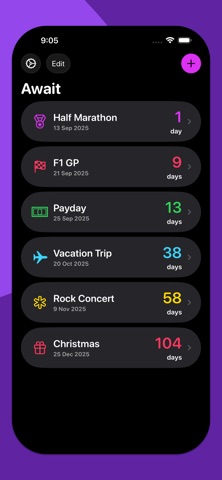 Await: Countdown App & Widgets Screenshot 4 of 4
