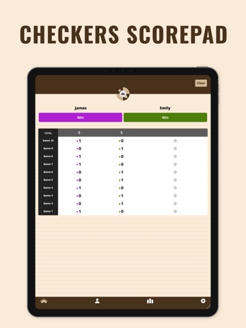Checkers: Draught Scorepad iPad screenshot