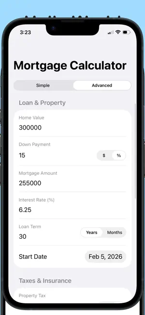 Mortgage Calculator - Advanced screenshot 2