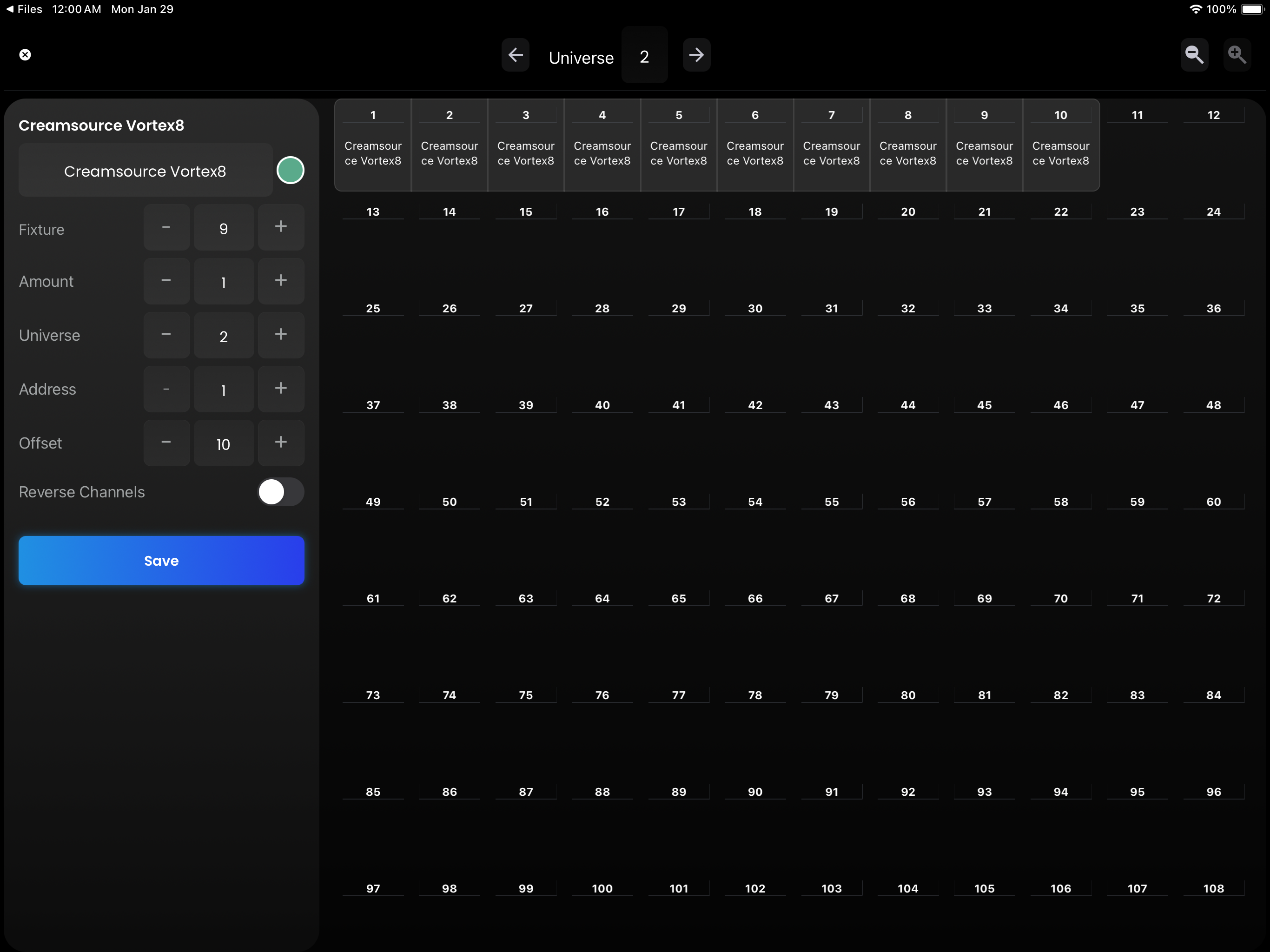 Blackout Lighting Console