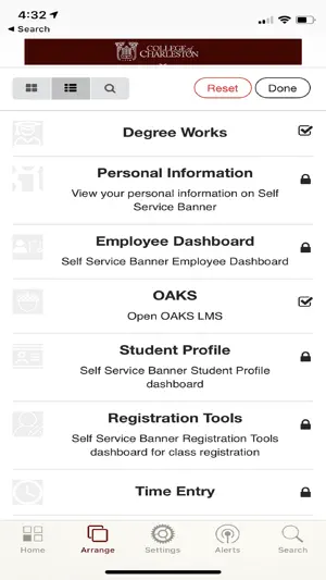 College of Charleston MyPortal screenshot 3