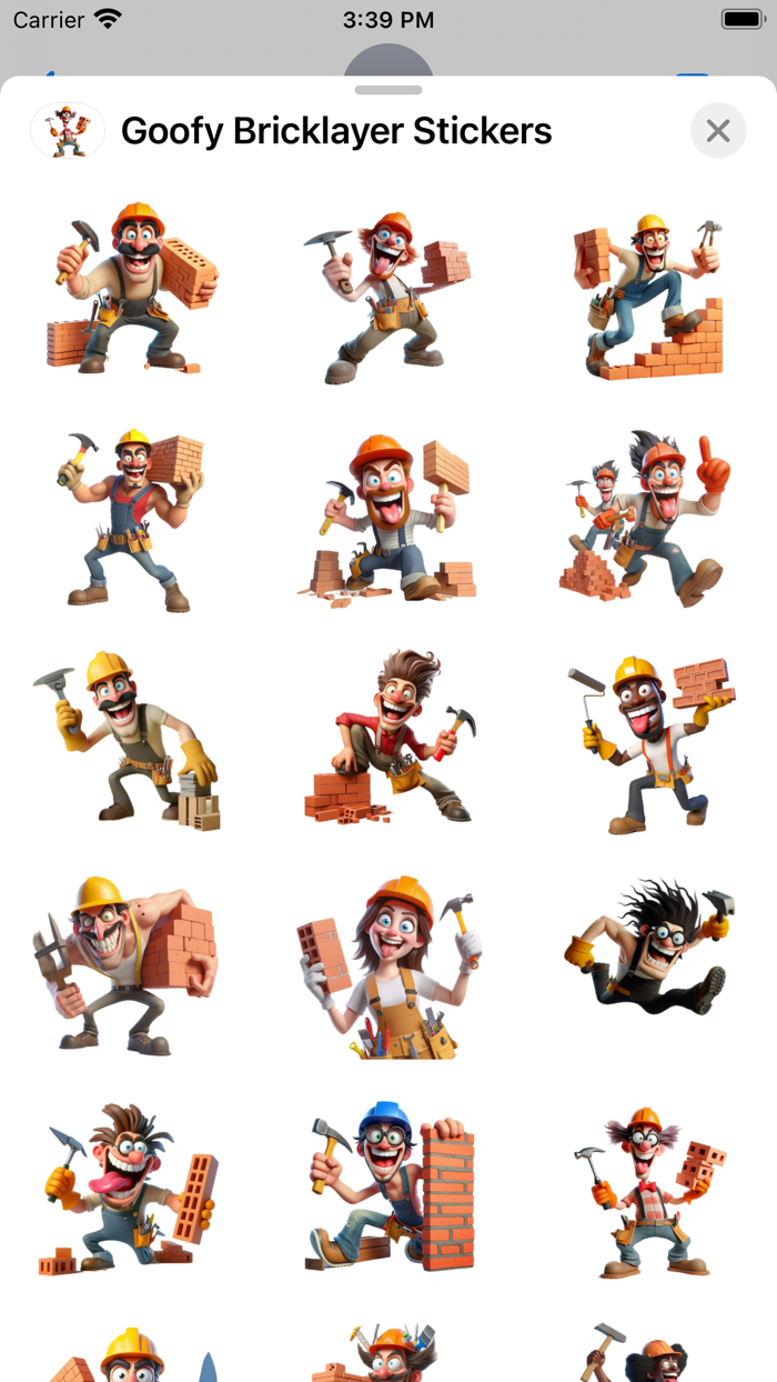 Goofy Bricklayer Stickers