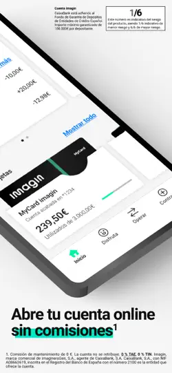 Captura de pantalla de Imagin: Banco Móvil Y Finanzas en iPhone 2