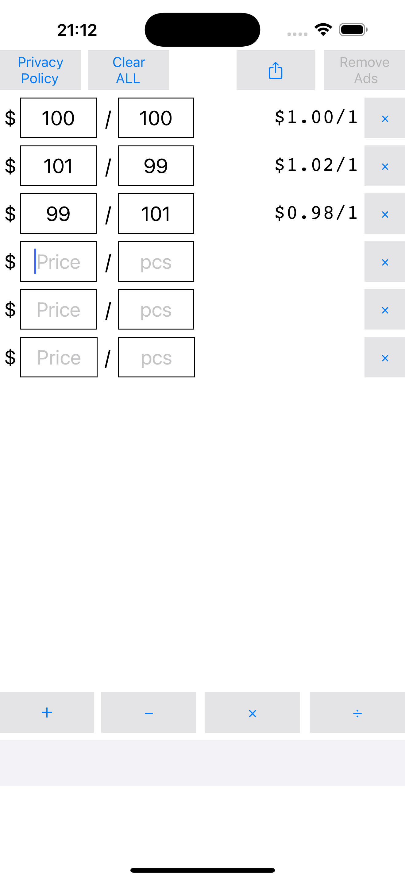 calculadora de preço unitário