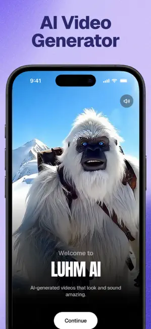 AI Video Generator - LUHM iPhone screenshot 1