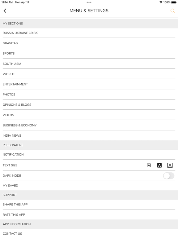App screenshot