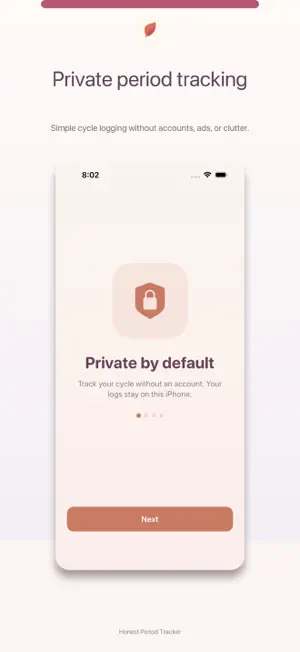 Honest Period Tracker screenshot 1