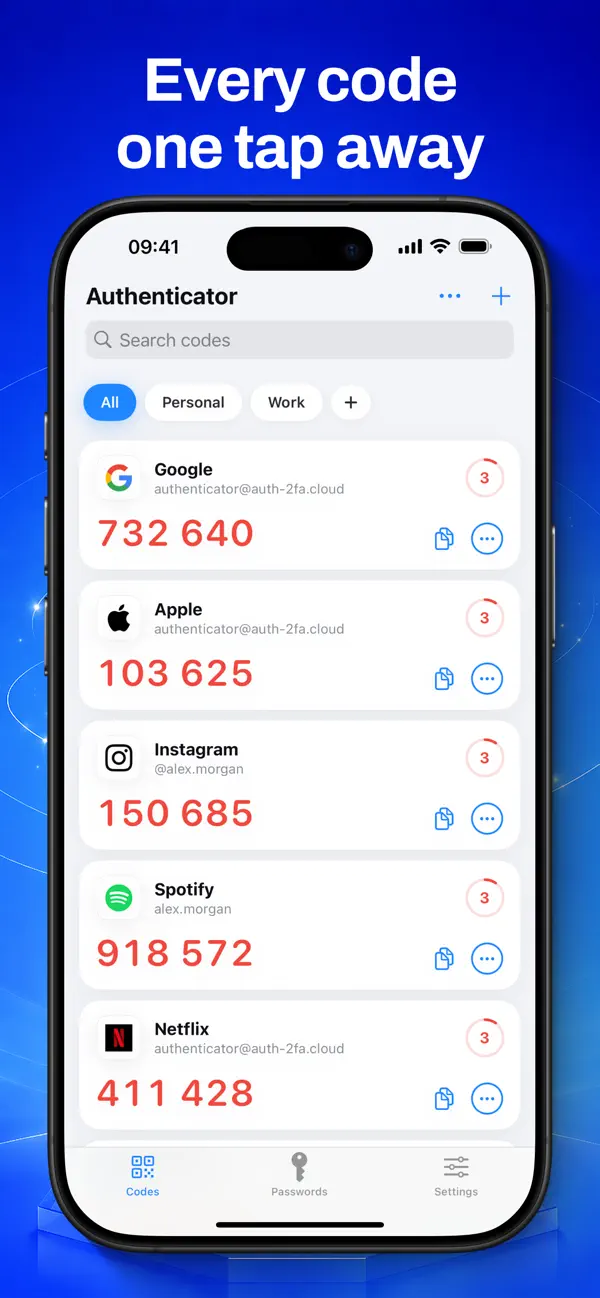 Screenshot #2 pour 2FA Authenticator: Moat