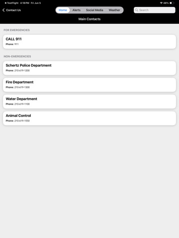 Schertz Police Department iPad screenshot