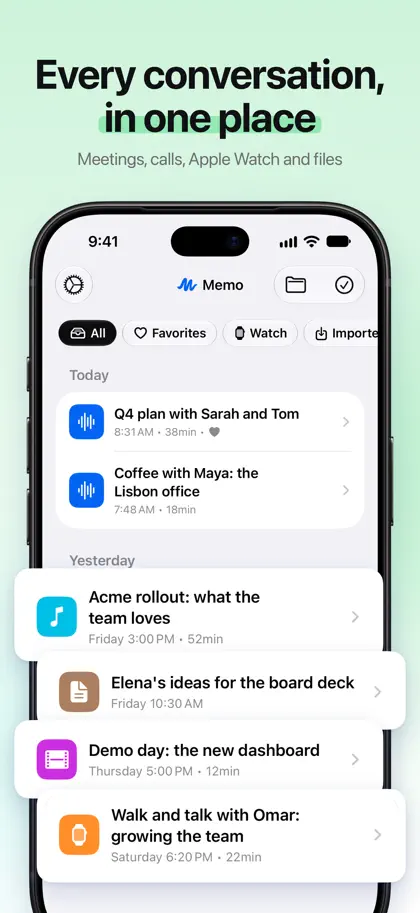 Memo - Transcribe Voice Notes ekran görüntüsü 3 / 6