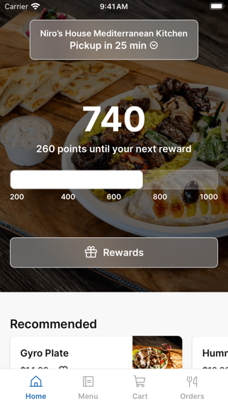 Niro’s House Mediterranean iPhone screenshot 1 - Food & Drink app