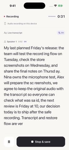 Voice Recorder Transcription Screenshot 2 of 5