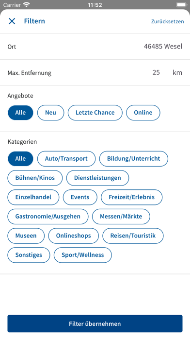 Stadtwerke Wesel Card Screenshot