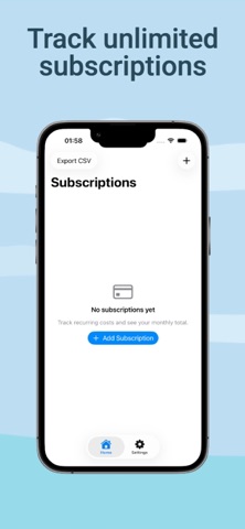 SubTrackr: Subscription screenshot