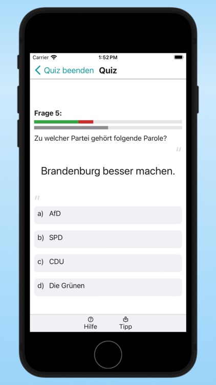 Parteiparolen Quiz Brandenburg