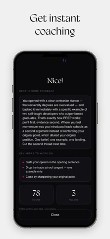 Oravio: Speak & Think Fast iPhone screenshot