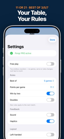 Table Tennis Scoreboard: Pongr iPhone screenshot