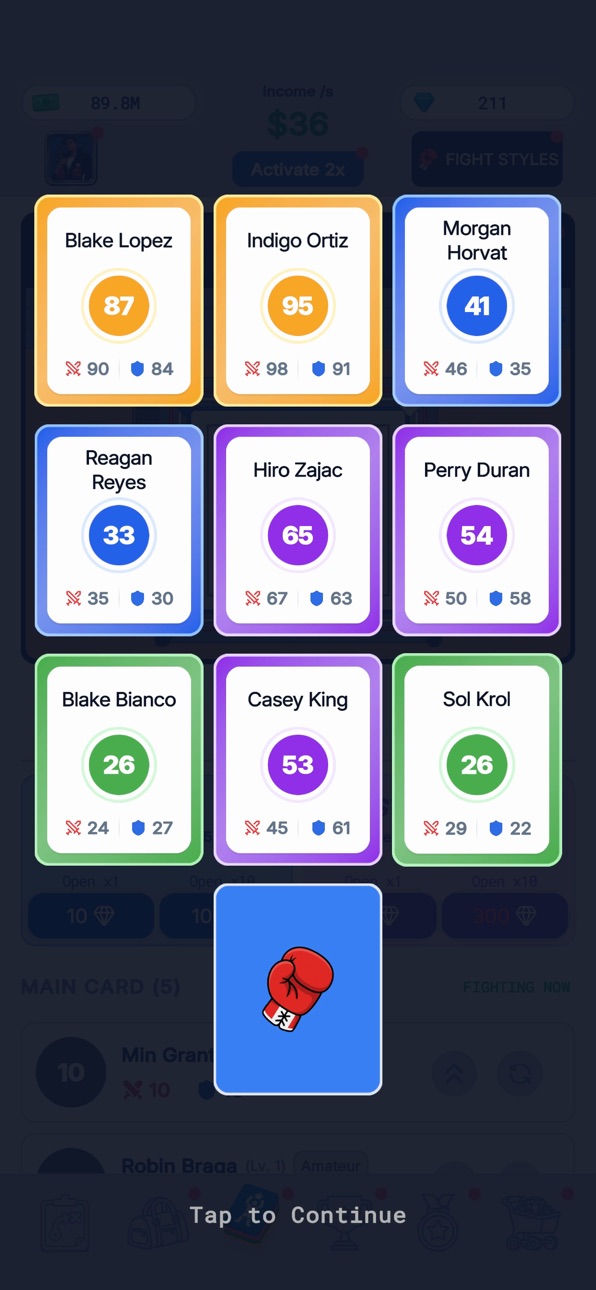 Fight Star - Team Manager Idle iOS Mod IPA screenshot 4 - iOS game interface