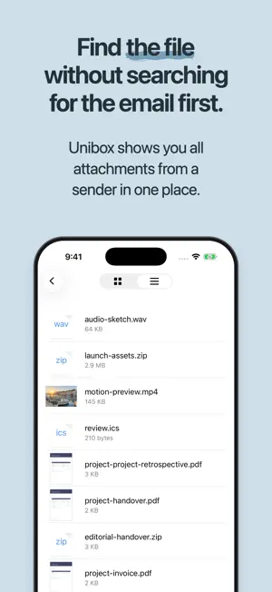 Unibox – Email by sender screenshot 3