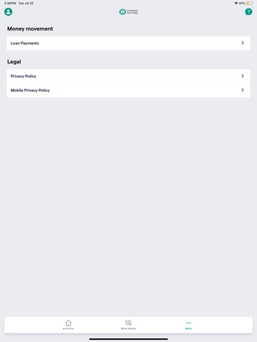 Finance Factors Mobile Banking iPad screenshot