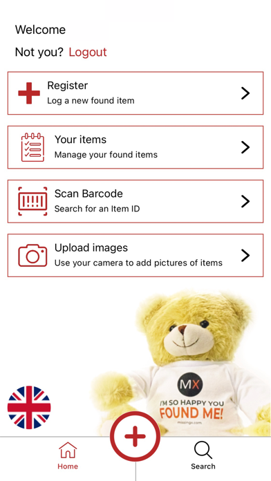 MissingX - Lost Property App Screenshot