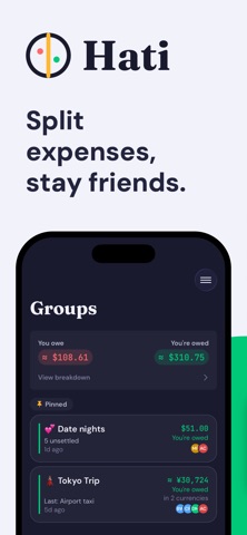 Hati: Split Bills with Friends Screenshot 1 of 10