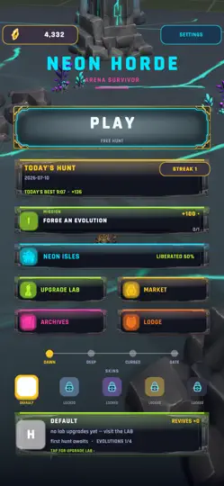 Captura de pantalla de Neon Horde — Arena Survivor en iPhone 4