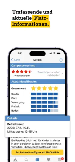 Screenshot von ADAC Camping / Stellplatz 2026 auf dem iPhone 6