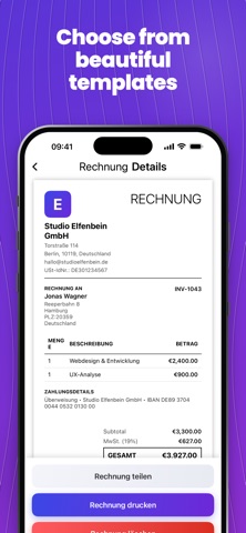 Invoice Creator l Kivana iPhone screenshot